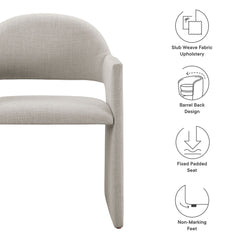 Talia Linen Upholstered Fabric Dining Armchair - Ornate Home