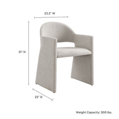 Talia Linen Upholstered Fabric Dining Armchair - Ornate Home