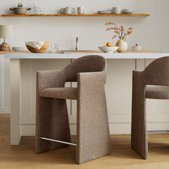 Talia Mocha 37 Inch Upholstered Fabric Counter Stool - Ornate Home
