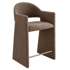 Talia Mocha 37 Inch Upholstered Fabric Counter Stool - Ornate Home