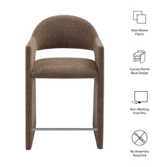 Talia Mocha 37 Inch Upholstered Fabric Counter Stool - Ornate Home