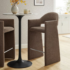 Talia Mocha 41 Inch Upholstered Fabric Bar Stool - Ornate Home
