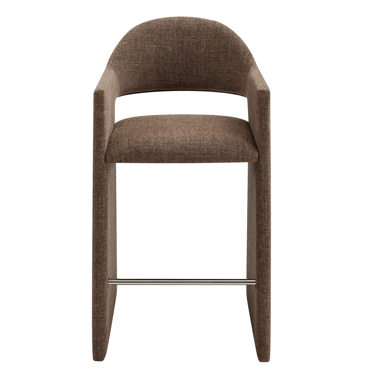 Talia Mocha 41 Inch Upholstered Fabric Bar Stool - Ornate Home