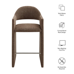 Talia Mocha 41 Inch Upholstered Fabric Bar Stool - Ornate Home
