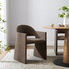 Talia Mocha Upholstered Fabric Dining Armchair - Ornate Home