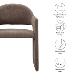Talia Mocha Upholstered Fabric Dining Armchair - Ornate Home