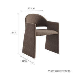 Talia Mocha Upholstered Fabric Dining Armchair - Ornate Home