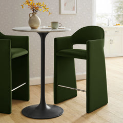 Talia Moss Green 41 Inch Performance Velvet Bar Stool - Ornate Home