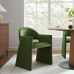Talia Moss Green Performance Velvet Dining Armchair - Ornate Home