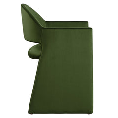 Talia Moss Green Performance Velvet Dining Armchair - Ornate Home