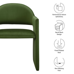 Talia Moss Green Performance Velvet Dining Armchair - Ornate Home