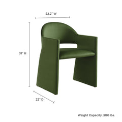 Talia Moss Green Performance Velvet Dining Armchair - Ornate Home