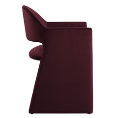 Talia Mulberry Performance Velvet Dining Armchair - Ornate Home