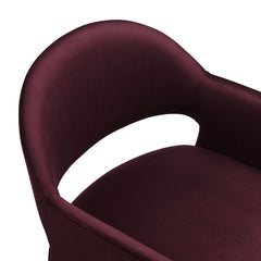 Talia Mulberry Performance Velvet Dining Armchair - Ornate Home