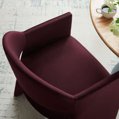 Talia Mulberry Performance Velvet Dining Armchair - Ornate Home