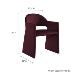 Talia Mulberry Performance Velvet Dining Armchair - Ornate Home