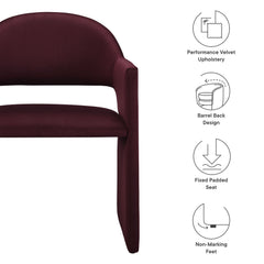 Talia Mulberry Performance Velvet Dining Armchair - Ornate Home