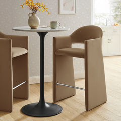 Talia Taupe 41 Inch Performance Velvet Bar Stool - Ornate Home