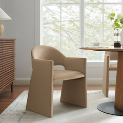 Talia Taupe Performance Velvet Dining Armchair - Ornate Home