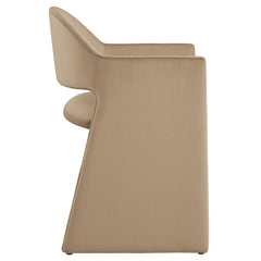 Talia Taupe Performance Velvet Dining Armchair - Ornate Home