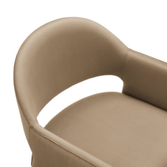 Talia Taupe Performance Velvet Dining Armchair - Ornate Home