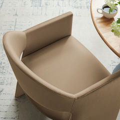 Talia Taupe Performance Velvet Dining Armchair - Ornate Home