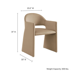 Talia Taupe Performance Velvet Dining Armchair - Ornate Home