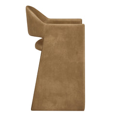 Talia Toast 37 Inch Vegan Leather Counter Stool - Ornate Home