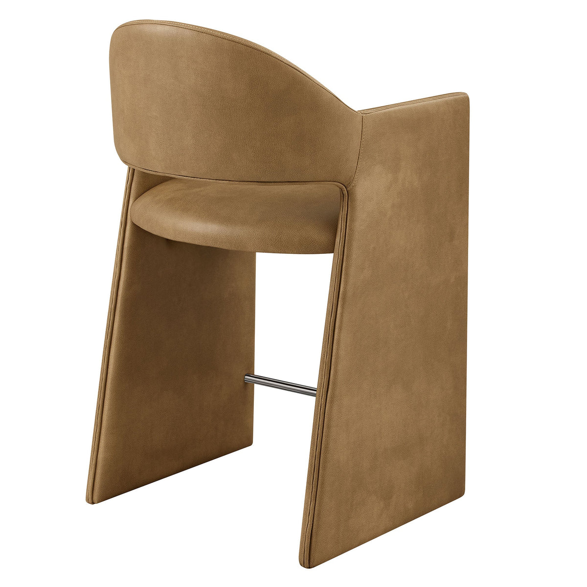 Talia Toast 37 Inch Vegan Leather Counter Stool - Ornate Home