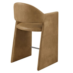 Talia Toast 37 Inch Vegan Leather Counter Stool - Ornate Home