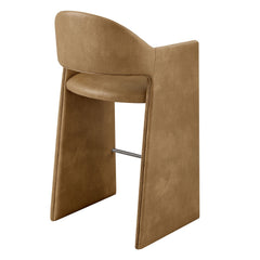 Talia Toast 41 Inch Vegan Leather Bar Stool - Ornate Home