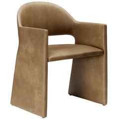 Talia Toast Vegan Leather Dining Armchair - Ornate Home