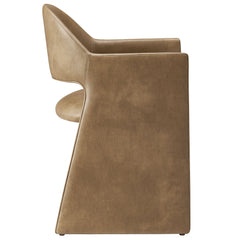 Talia Toast Vegan Leather Dining Armchair - Ornate Home