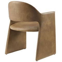 Talia Toast Vegan Leather Dining Armchair - Ornate Home