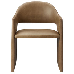 Talia Toast Vegan Leather Dining Armchair - Ornate Home