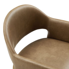Talia Toast Vegan Leather Dining Armchair - Ornate Home
