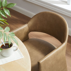 Talia Toast Vegan Leather Dining Armchair - Ornate Home