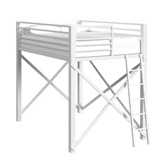 Talia White Full Loft Bed Bunk Bed and Ladder - Ornate Home