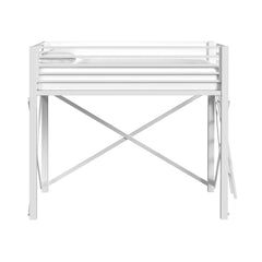 Talia White Full Loft Bed Bunk Bed and Ladder - Ornate Home