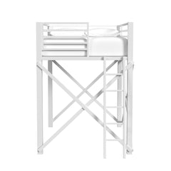 Talia White Full Loft Bed Bunk Bed and Ladder - Ornate Home