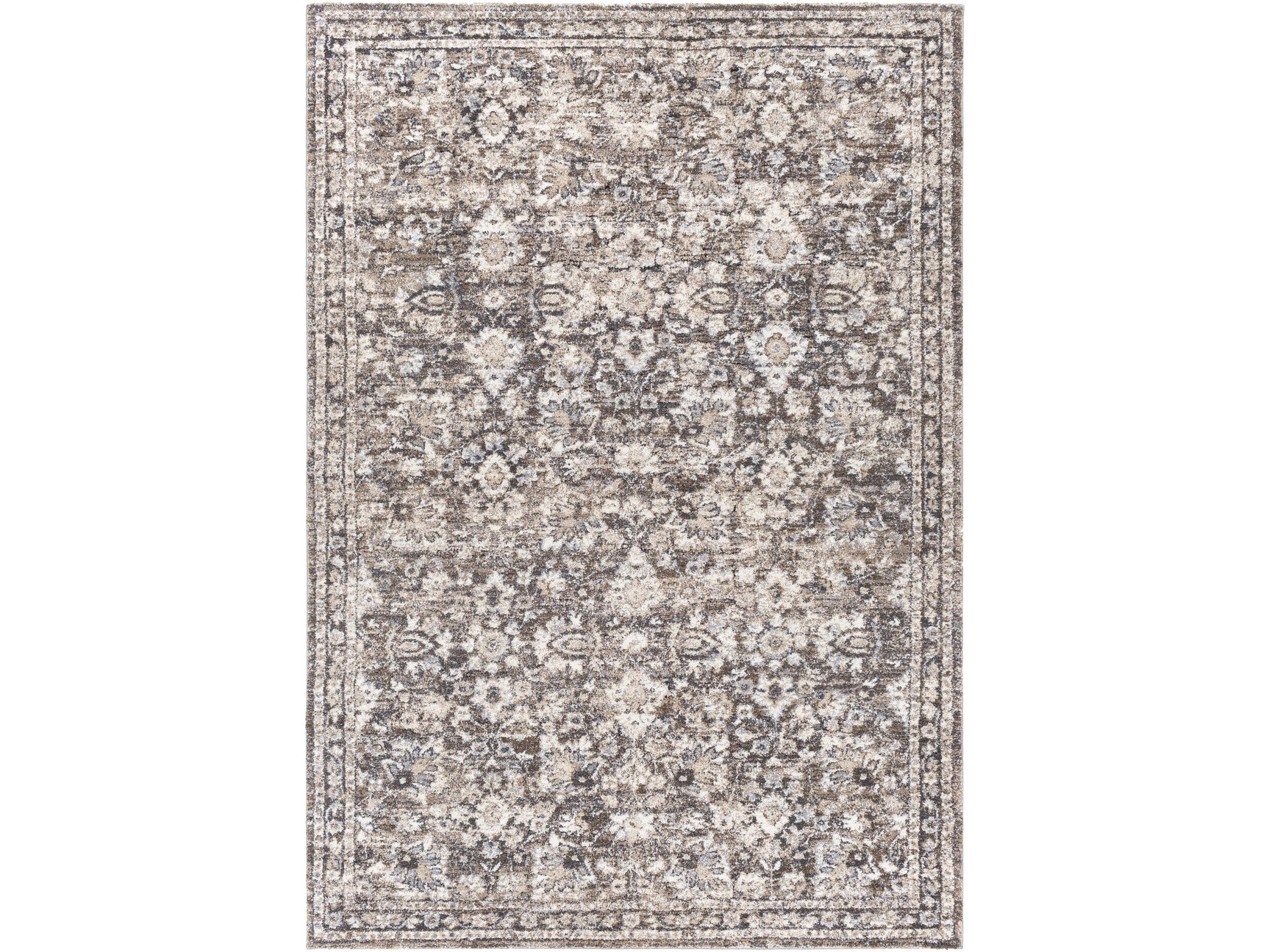 Talihina Brown Luxe Damask Rug - Ornate Home