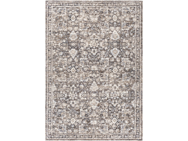 Talihina Brown Luxe Damask Rug - Ornate Home