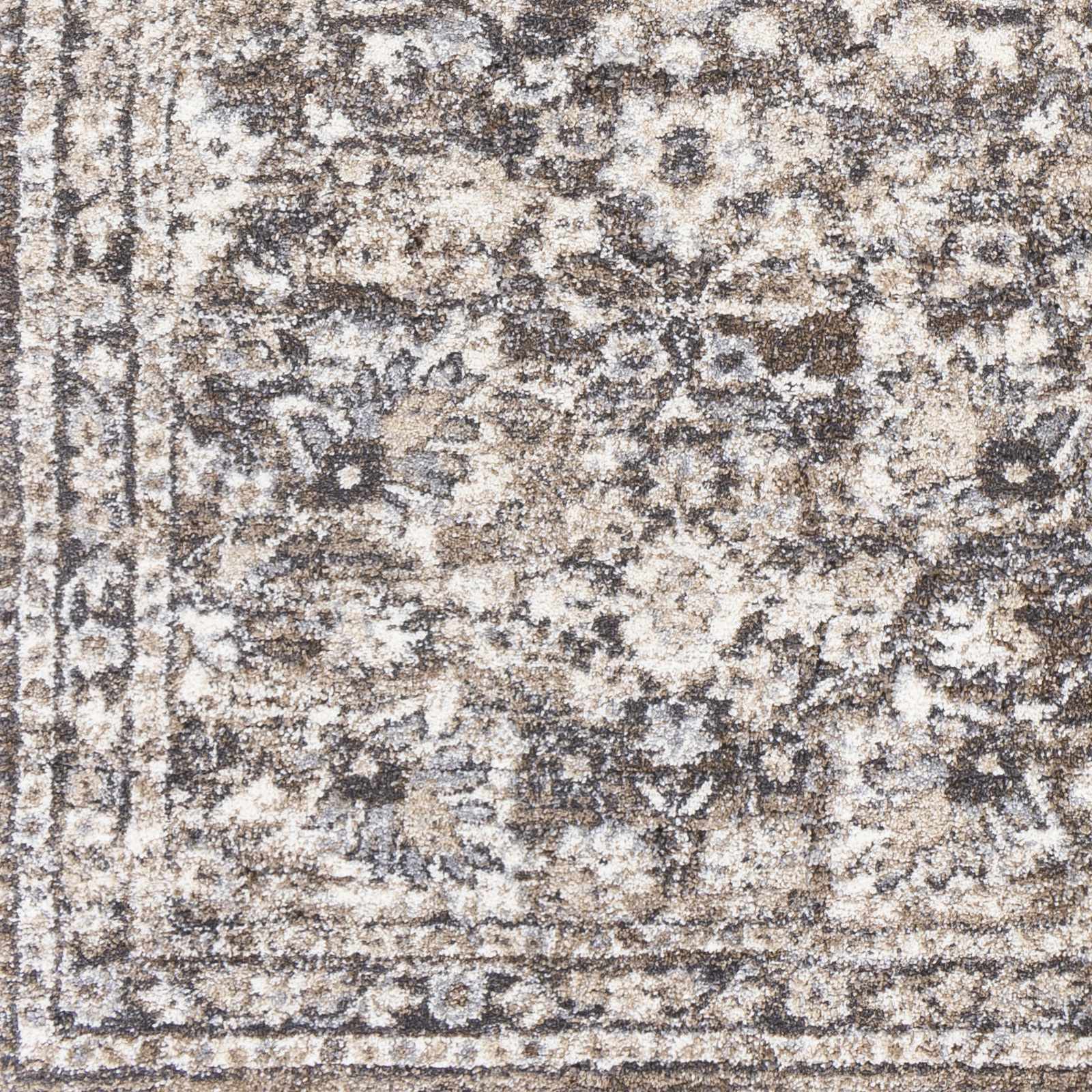 Talihina Brown Luxe Damask Rug - Ornate Home