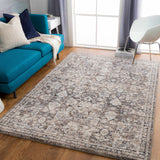 Talihina Brown Luxe Damask Rug - Ornate Home
