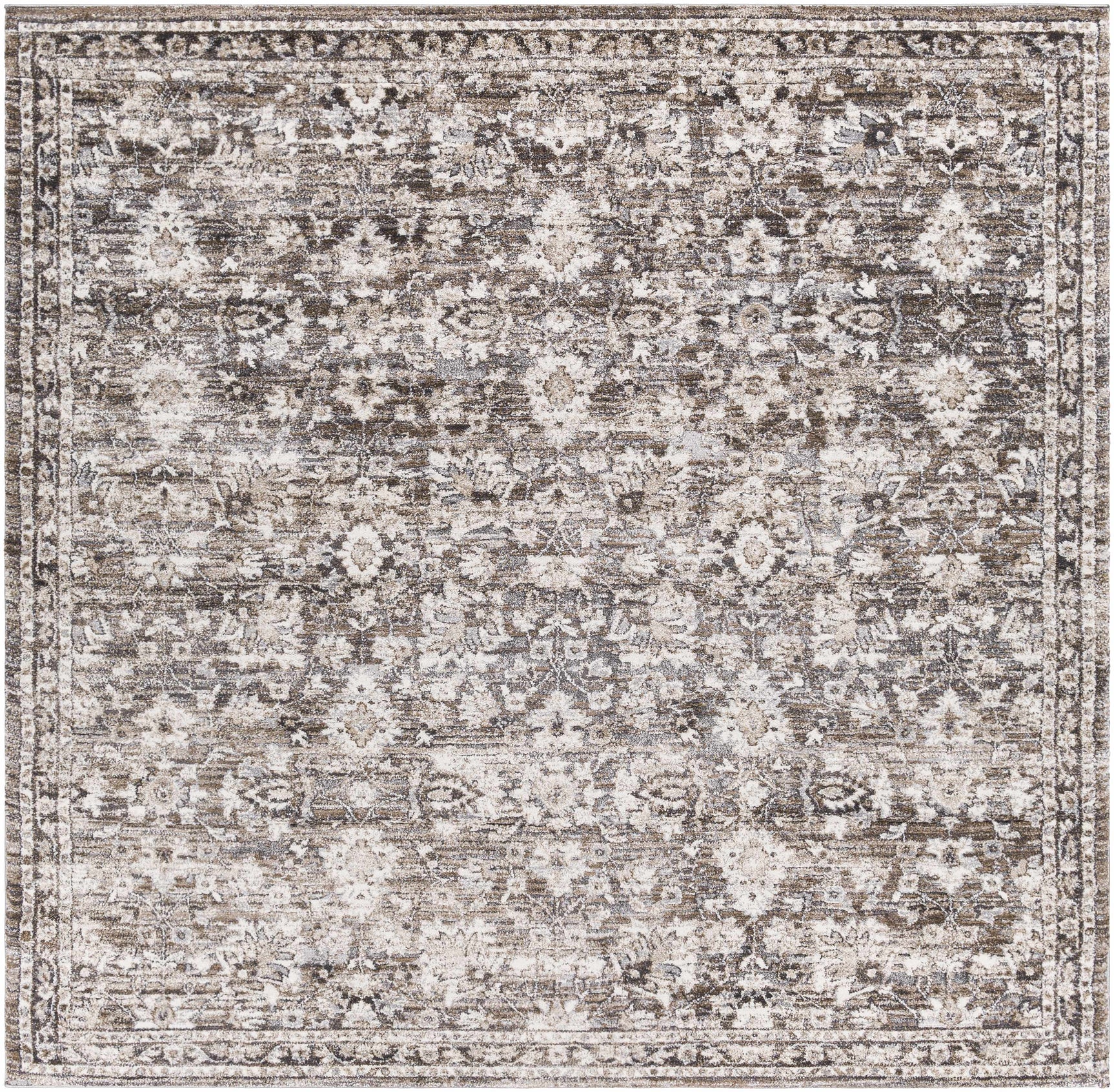 Talihina Brown Luxe Damask Rug - Ornate Home