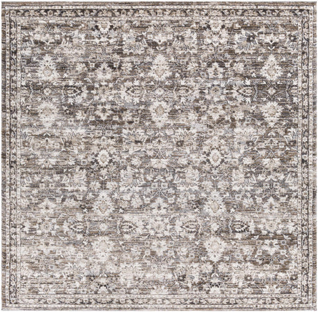 Talihina Brown Luxe Damask Rug - Ornate Home