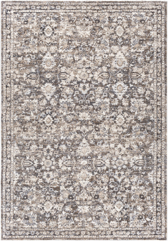 Talihina Brown Luxe Damask Rug - Ornate Home