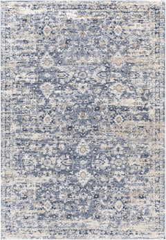 Talihina Denim Damask Area Rug - Ornate Home