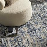 Talihina Denim Damask Area Rug - Ornate Home