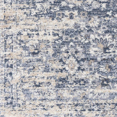 Talihina Denim Damask Area Rug - Ornate Home